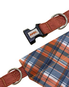 Pawfect in Plaids Reversible Bandana (Orange Blue)