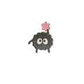 Soot Sprite with Pink Star 4.5*3.5cm