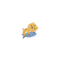 Cat hugging fish 5.5*4.2cm