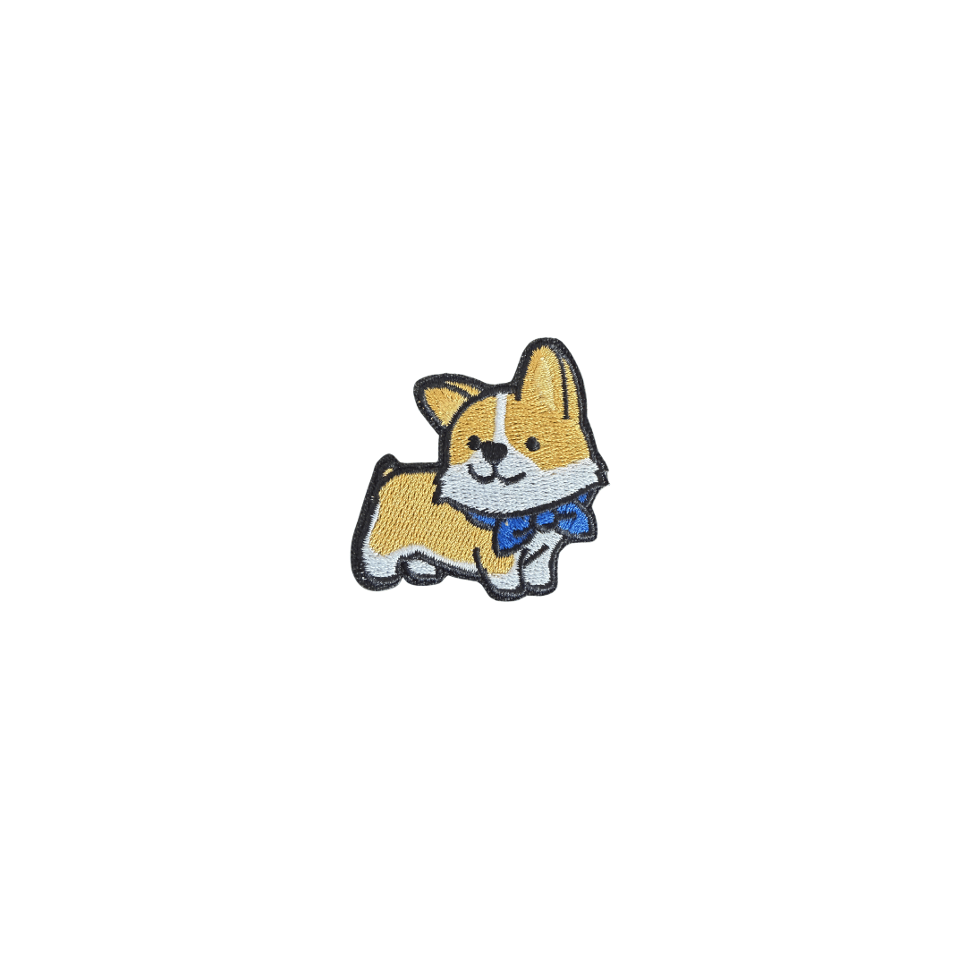 Dog with blue bow 5*4.8cm