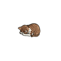 White & Brown Stripe Cat 5.5*3.5cm