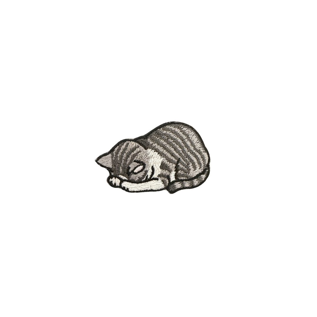 White & Grey Stripe Cat 5.5*3.5cm