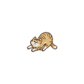White & Orange Stripe Cat 4.5*6.5cm