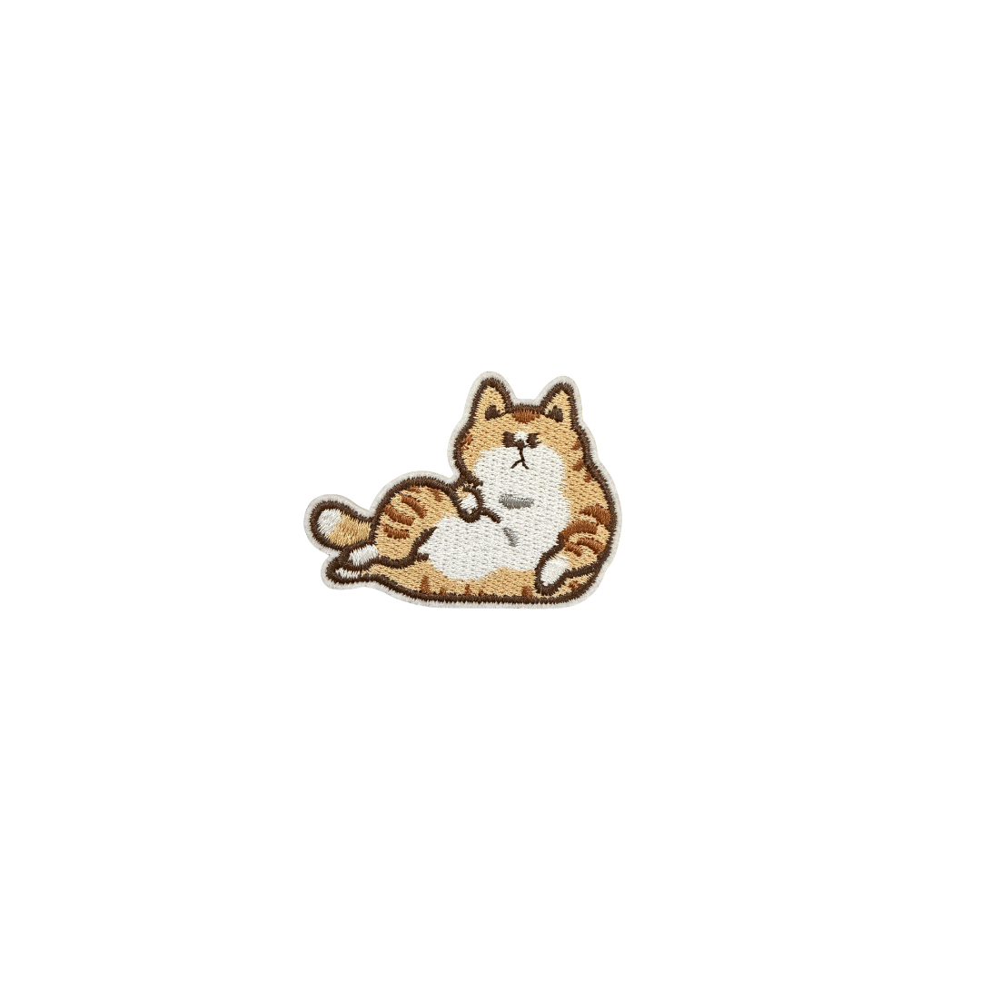 White & Orange Stripe Cat 6.3*4.7cm