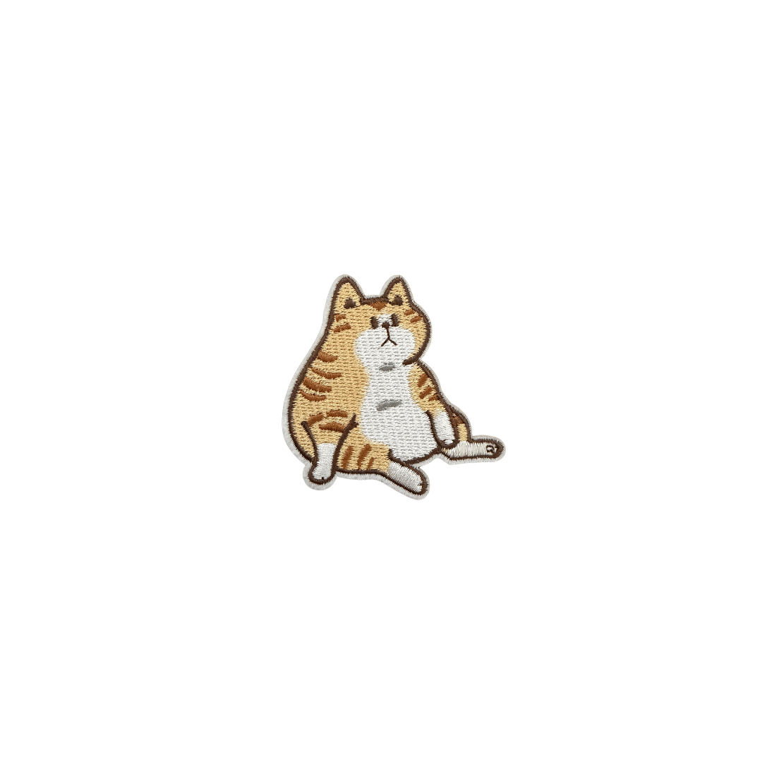 White & Orange Stripe Cat 6.3*5.8cm