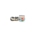 White & Grey Cat + Fish Bowl 5.9*2.6cm